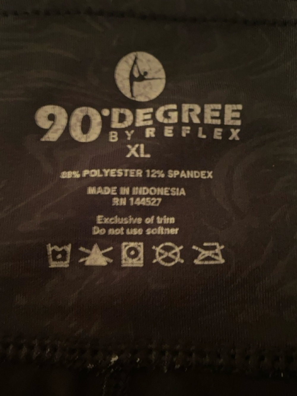 90 Degree By Reflex Black High-Waist Patterned, Cropped Leggings, XL - Picture 3 of 6